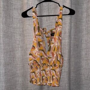 Chic Abstract Print Crop Top